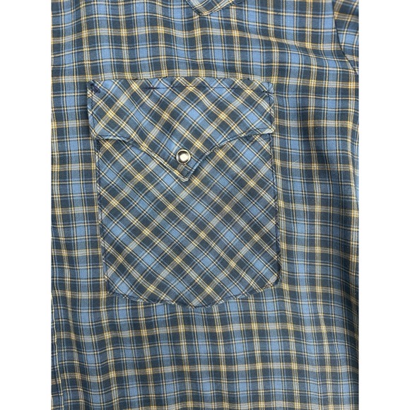 Dickson Jenkins Pearl Snap Shirt Mens Large Blue Plaid Long Sleeve Western Texas - Picture 4 of 12